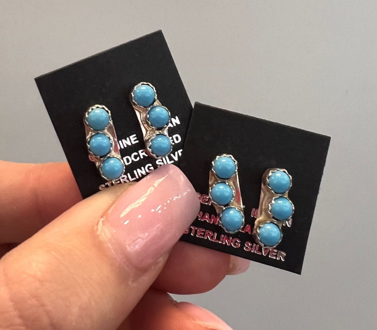 Three stone mini studs