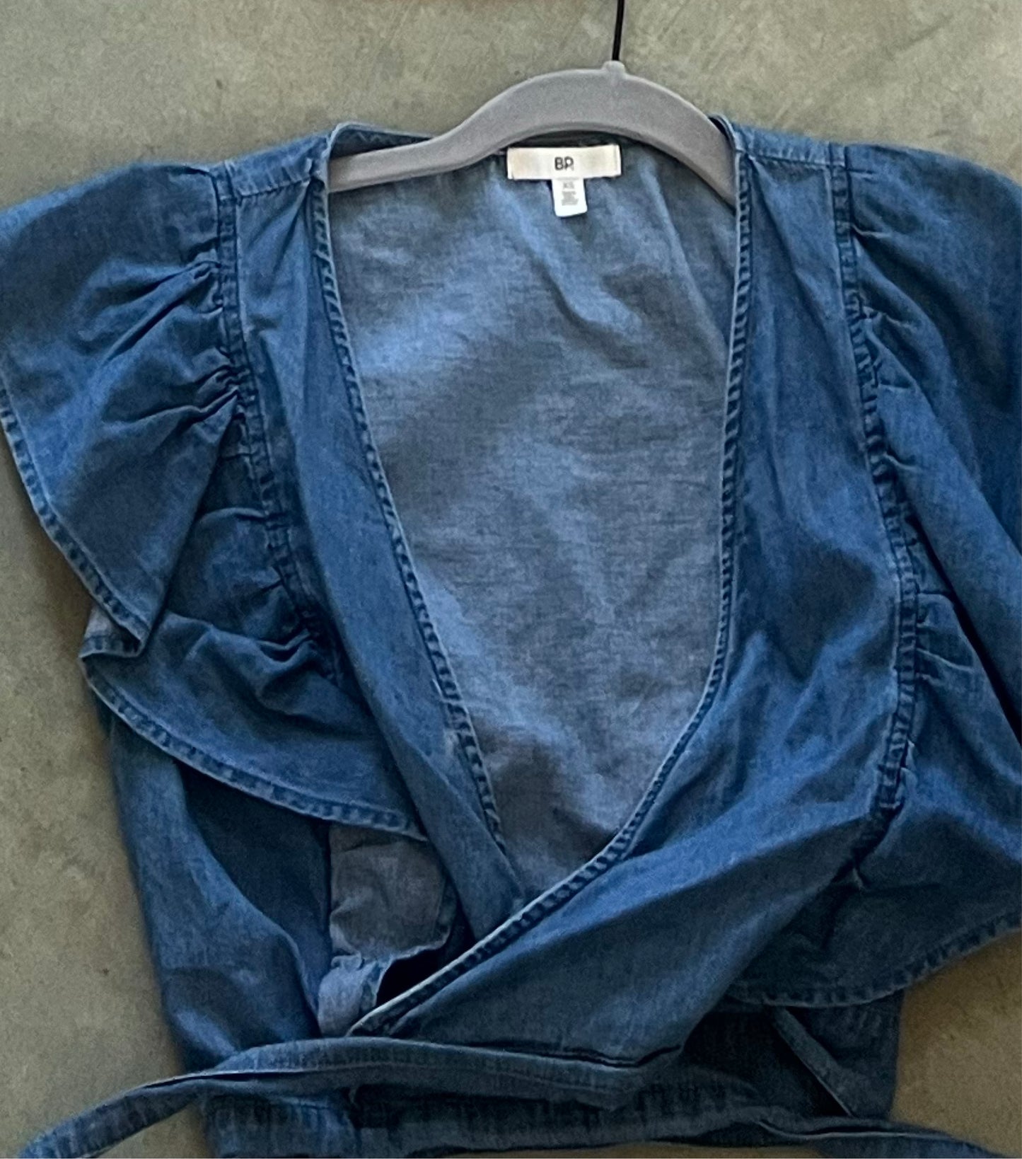 Denim wrap top
