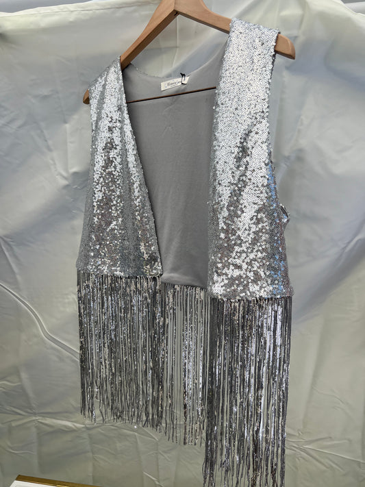 Sequin Fringe Vest