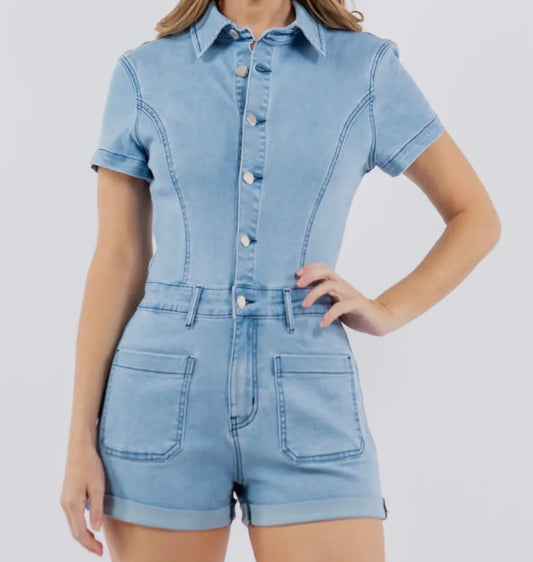 Denim Romper