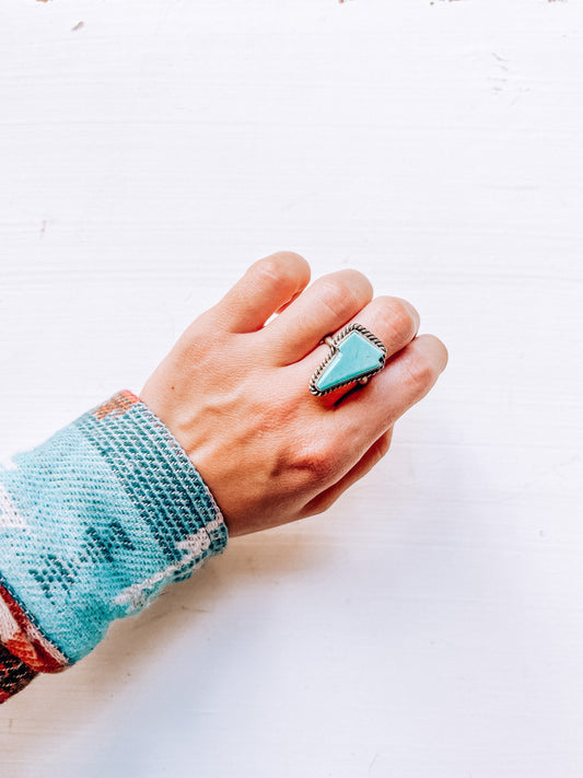 Adjustable Turquoise Bolt Ring