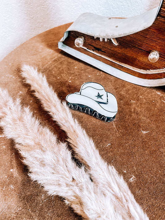 Cowgirl Hat Hair Claw Clip
